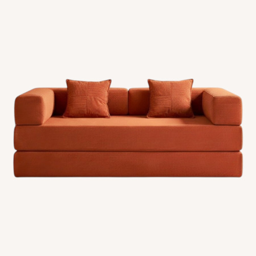Used Orange Fabric 3+ Seater Sofa for sale on AptDeco