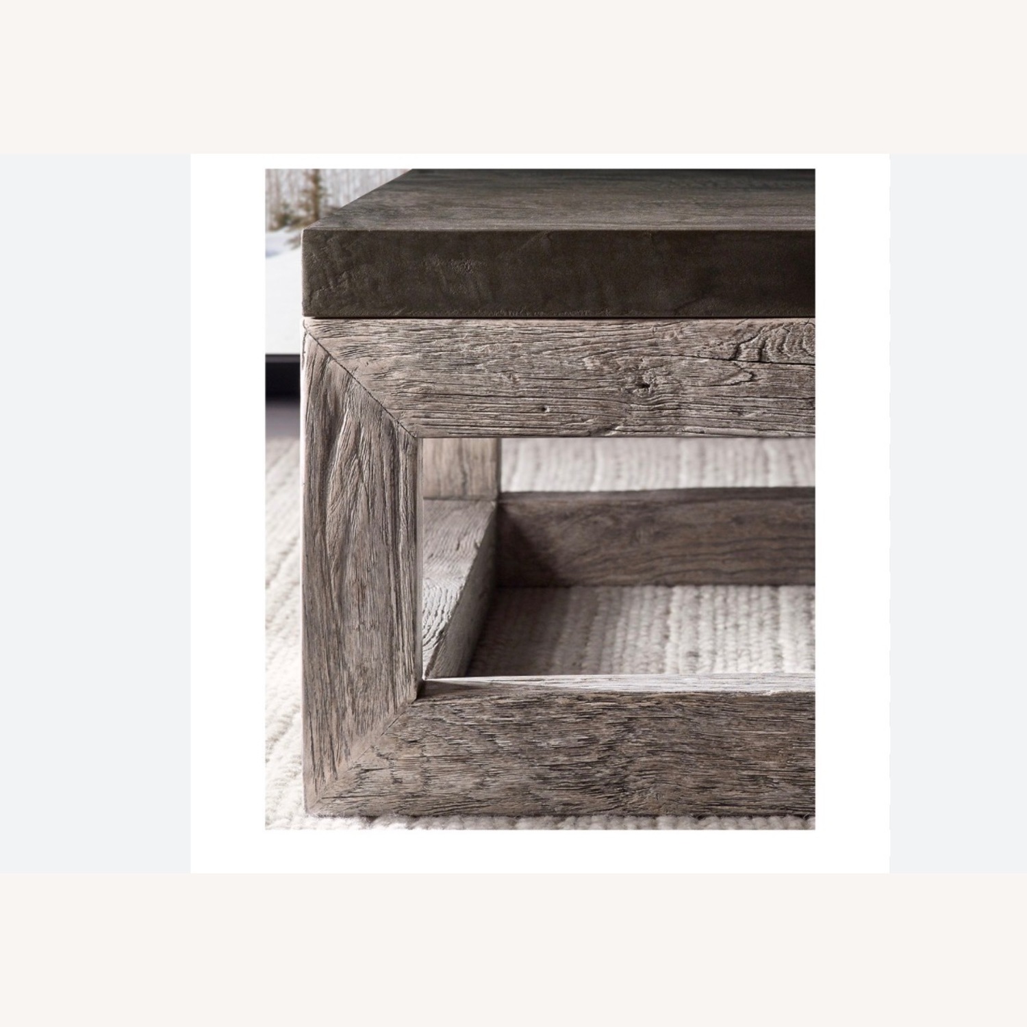Restoration Hardware Light Gray Wood Coffee Table - image-3