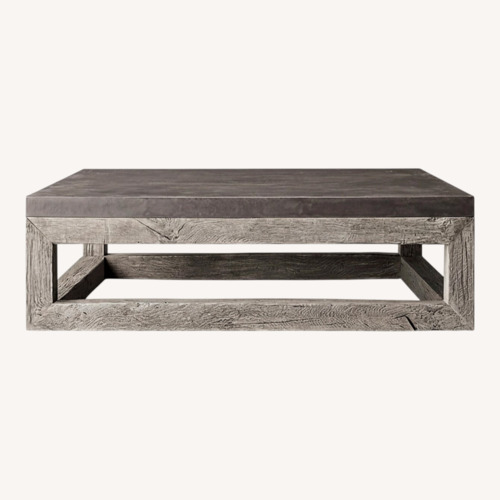 Used Restoration Hardware Light Gray Wood Coffee Table for sale on AptDeco