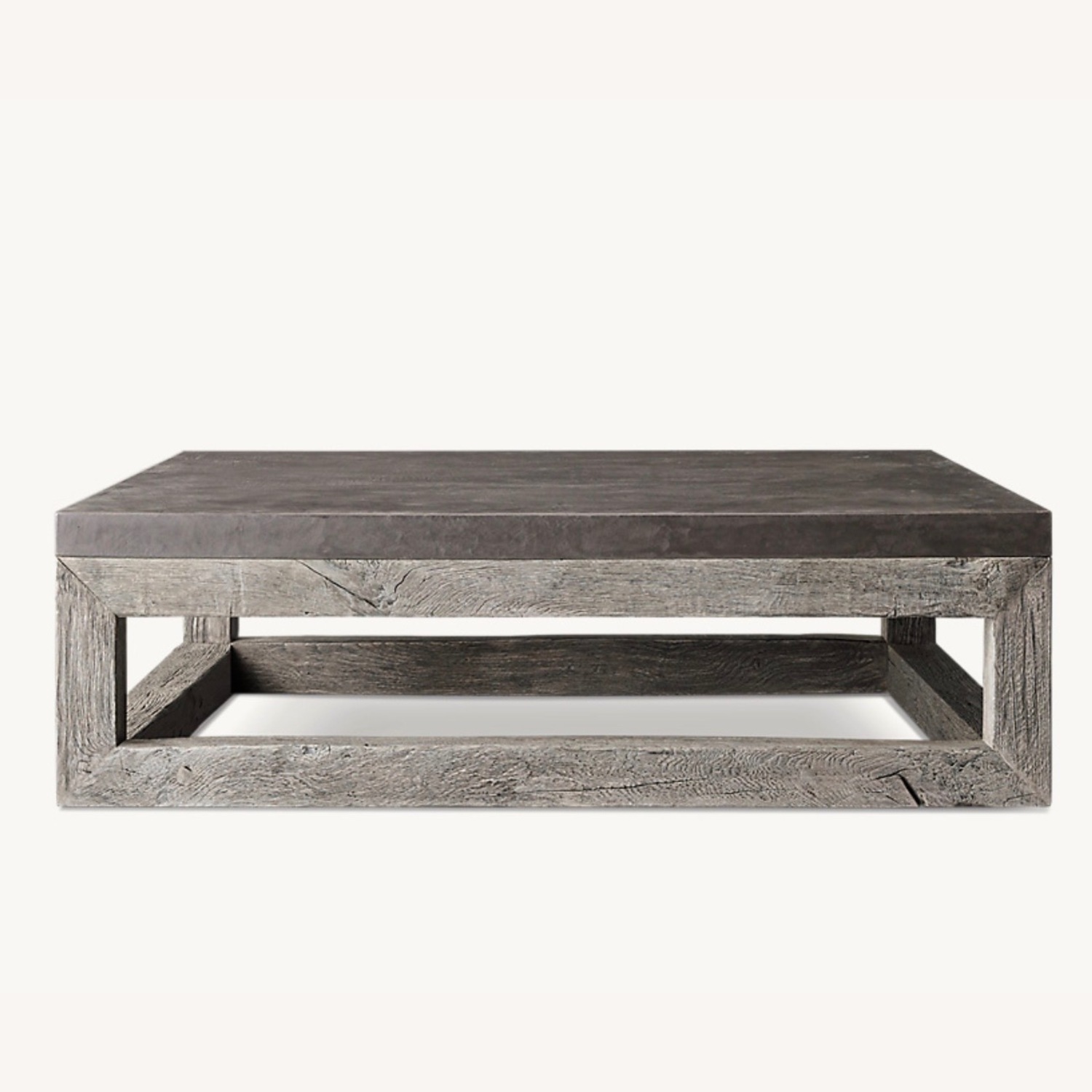 Restoration Hardware Light Gray Wood Coffee Table - image-2