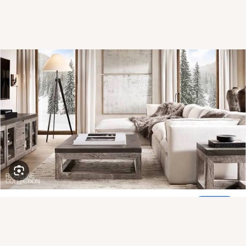 Used Restoration Hardware Light Gray Wood Coffee Table for sale on AptDeco