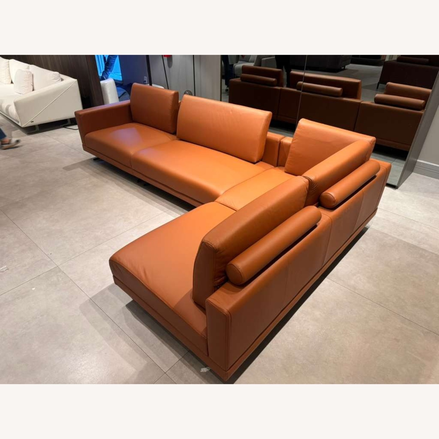 Lazzoni Mix  Dark Brown Leather 2 Piece Sectional - image-5