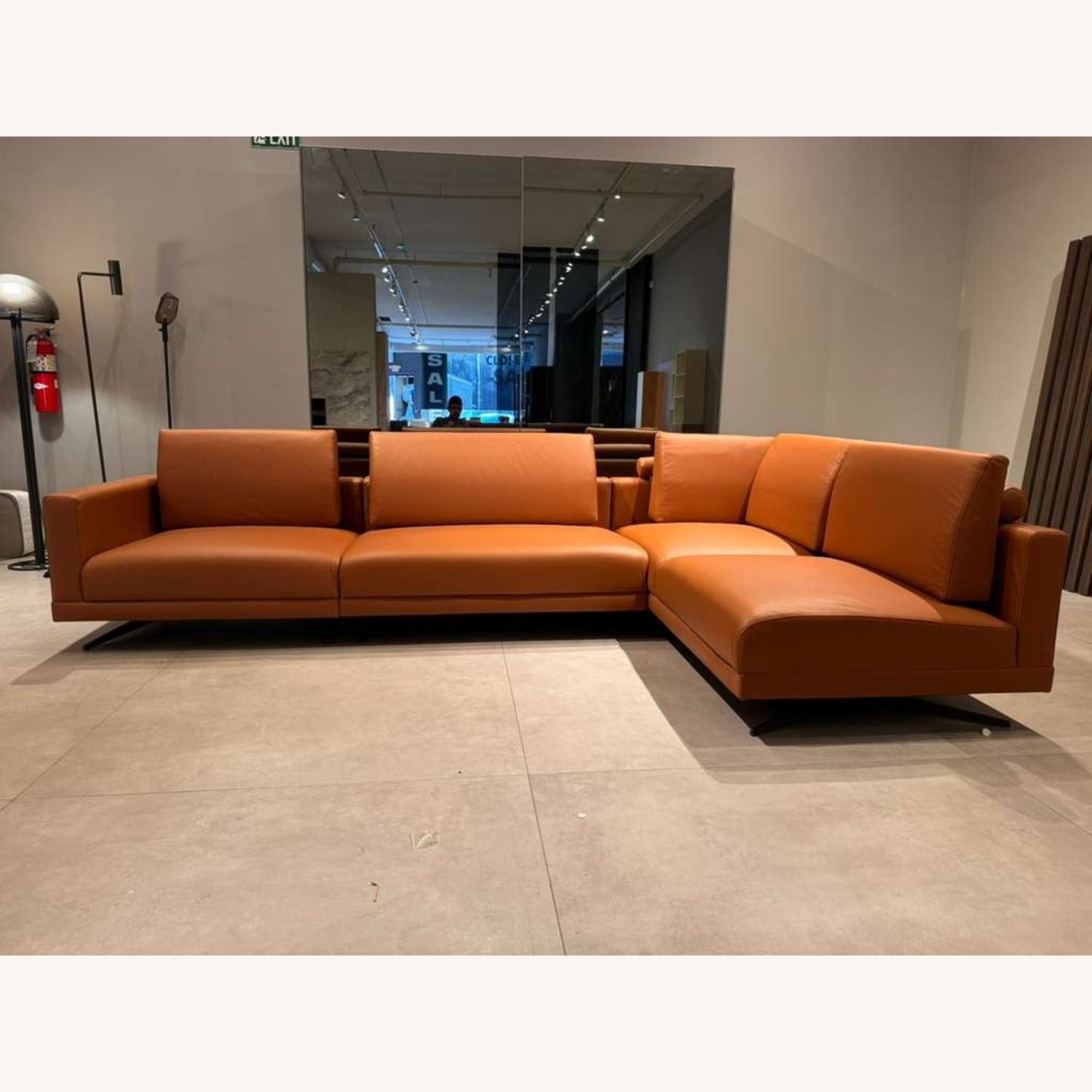 Lazzoni Mix  Dark Brown Leather 2 Piece Sectional - image-3