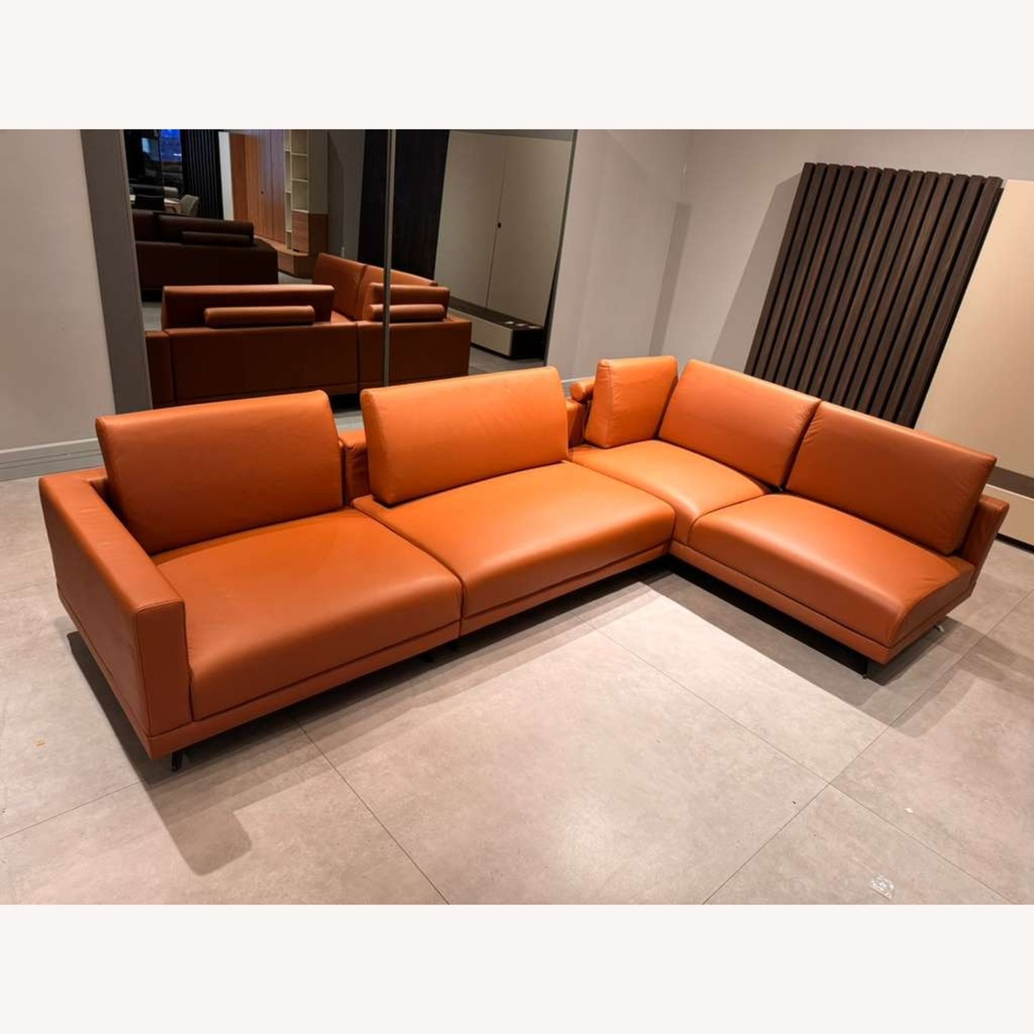 Lazzoni Mix  Dark Brown Leather 2 Piece Sectional - image-2