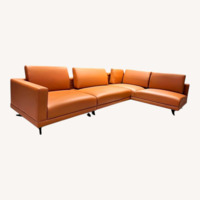 Lazzoni Mix  Dark Brown Leather 2 Piece Sectional