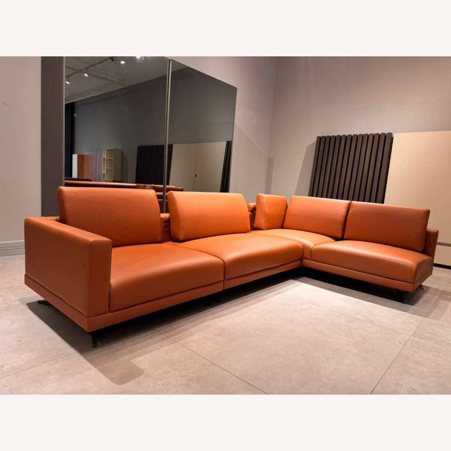 Lazzoni Mix  Dark Brown Leather 2 Piece Sectional - image-4