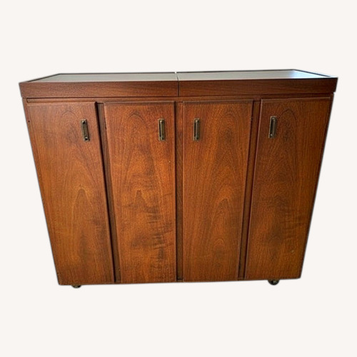 Used Jack Cartwright Inc. Dark Brown Wood Bar Cart for sale on AptDeco