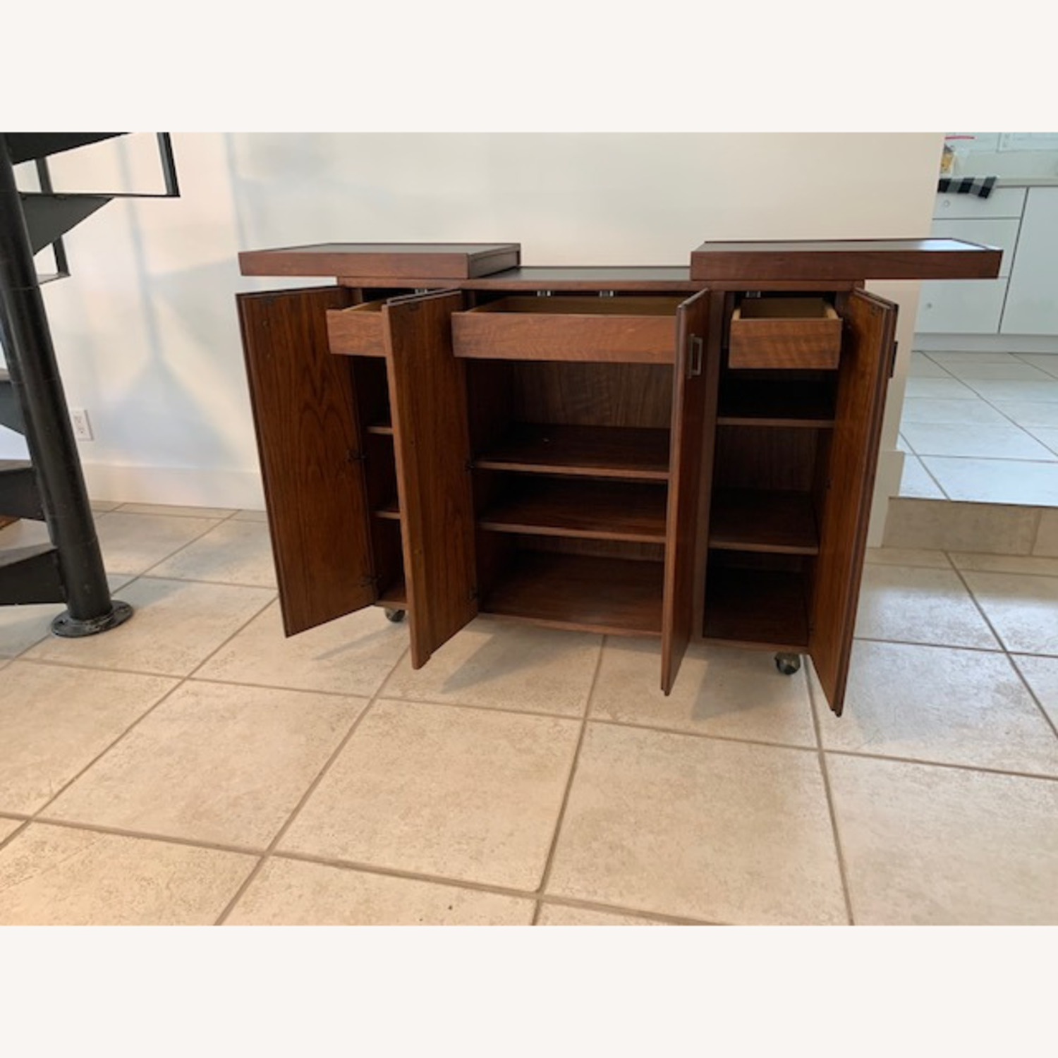 Jack Cartwright Inc. Dark Brown Wood Bar Cart - image-4