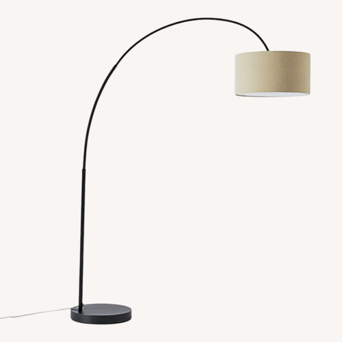 Used West Elm Overarching Linen Shade Floor Lamp (79") for sale on AptDeco