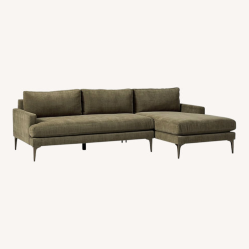 Used West Elm Dark Gray Microsuede 3+ Piece Sectional for sale on AptDeco