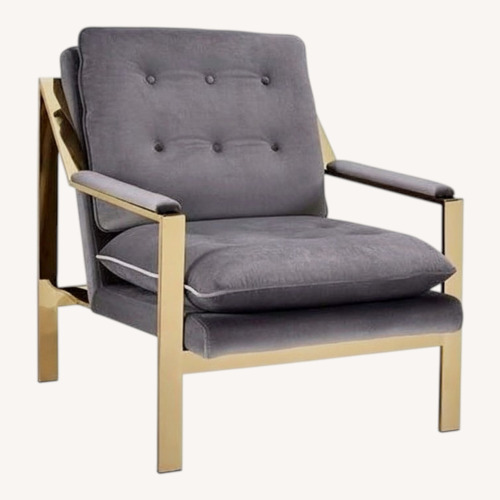 Used Wayfair Dark Gray Velvet Accent Chair for sale on AptDeco