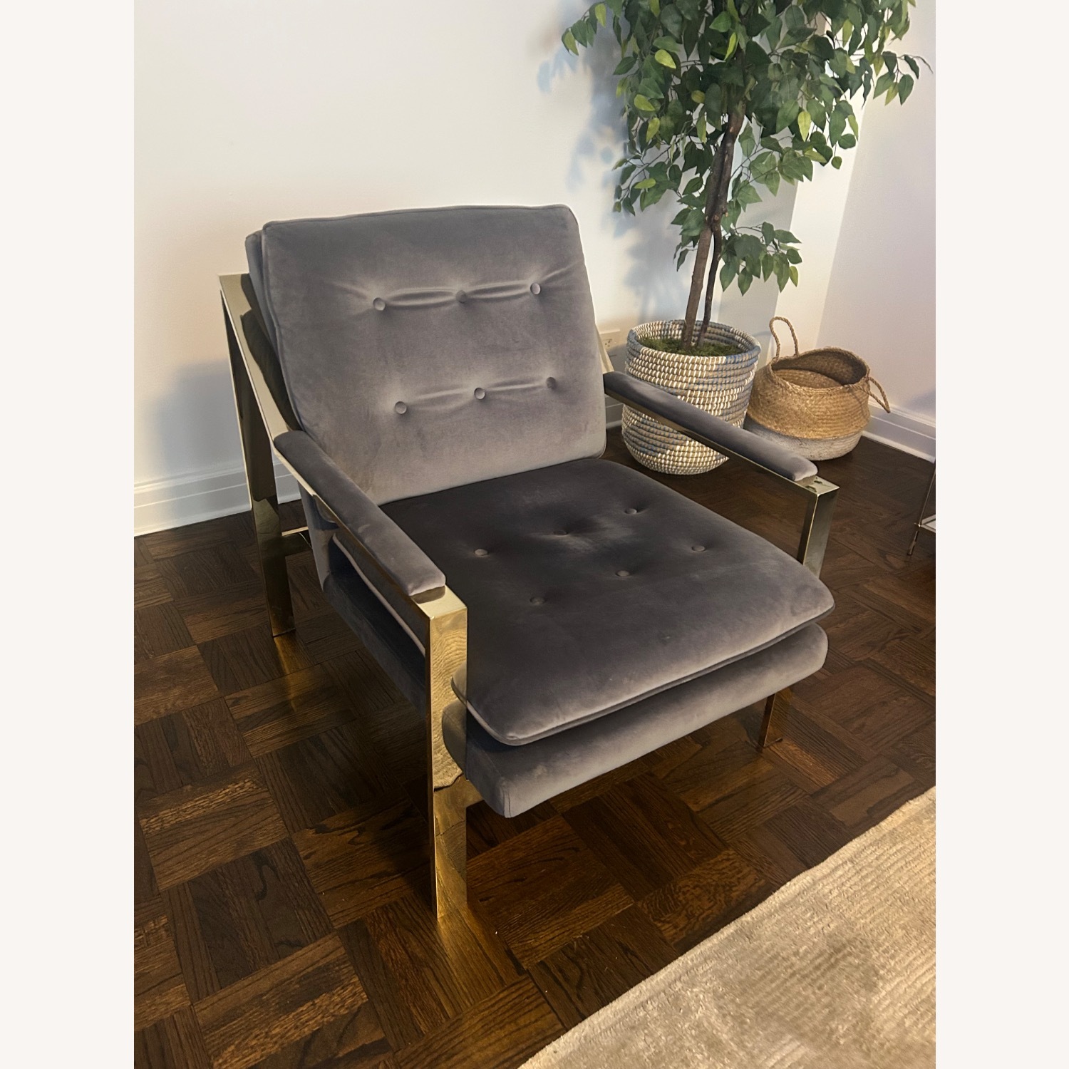 Wayfair Dark Gray Velvet Accent Chair - image-2