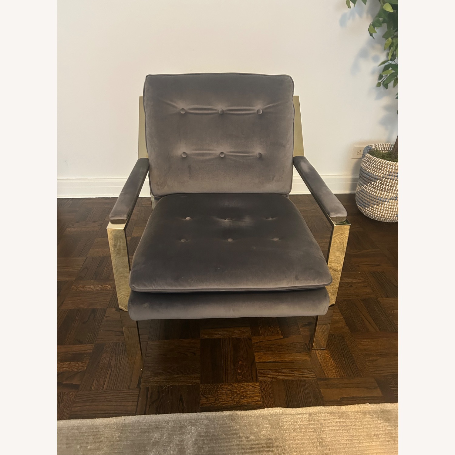 Wayfair Dark Gray Velvet Accent Chair - image-1