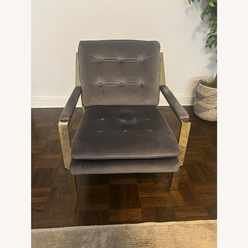 Used Wayfair Dark Gray Velvet Accent Chair for sale on AptDeco