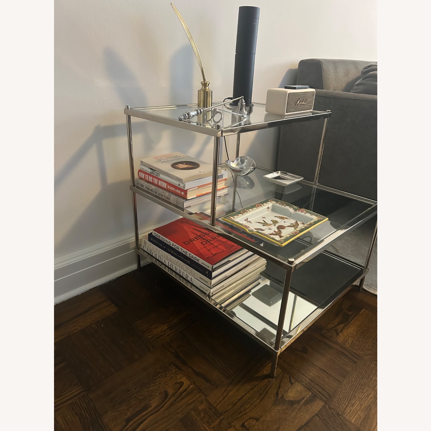West Elm Terrace Silver Glass Side Table - image-3