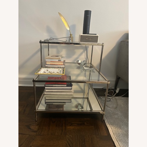 Used West Elm Terrace Silver Glass Side Table for sale on AptDeco