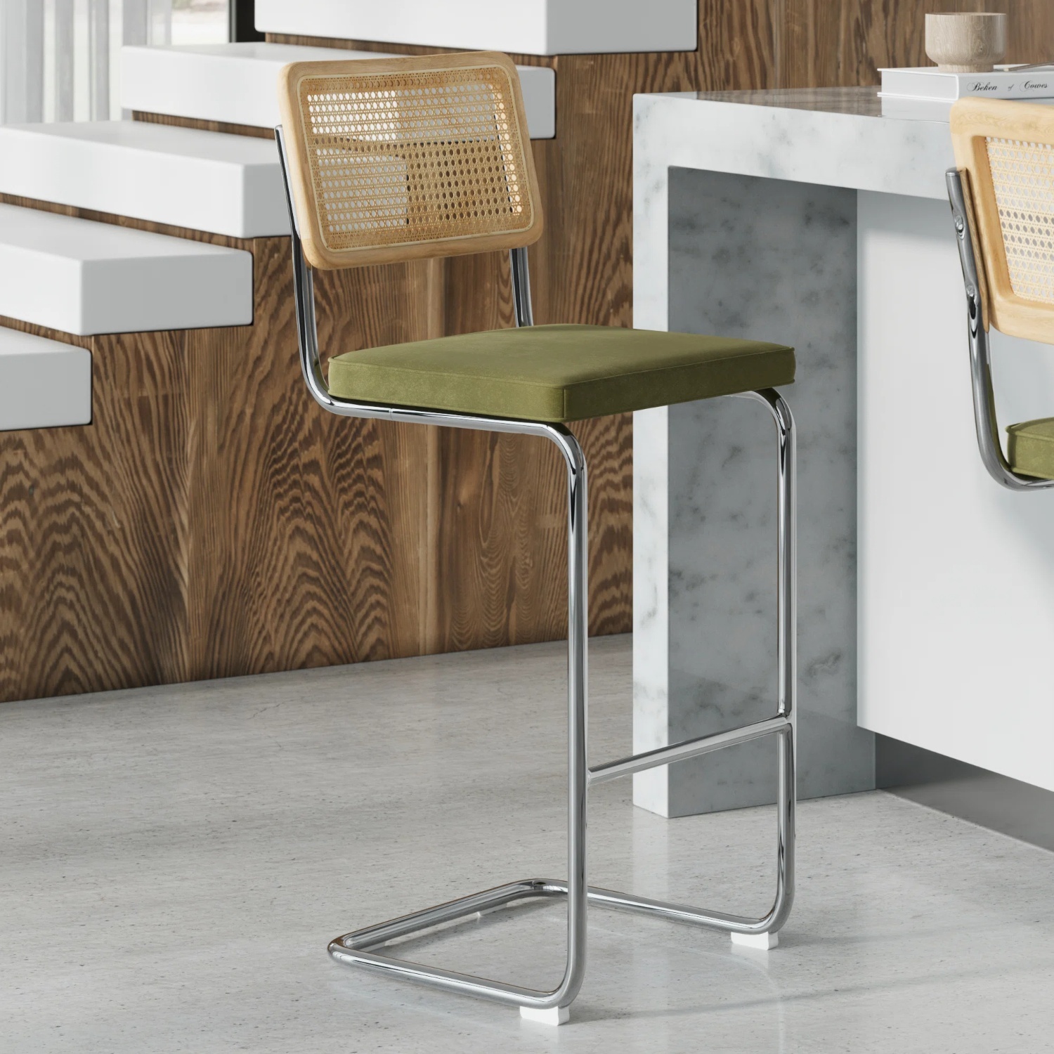 AllModern Walsh Velvet Counter Stools (Set of 2) - image-4