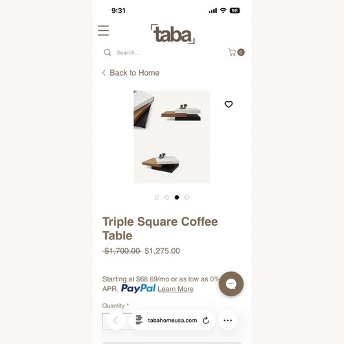 Used Tana Triple Square Coffee Table for sale on AptDeco