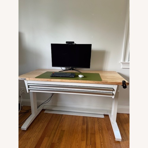 Used Home Depot Husky White Wood Desk for sale on AptDeco