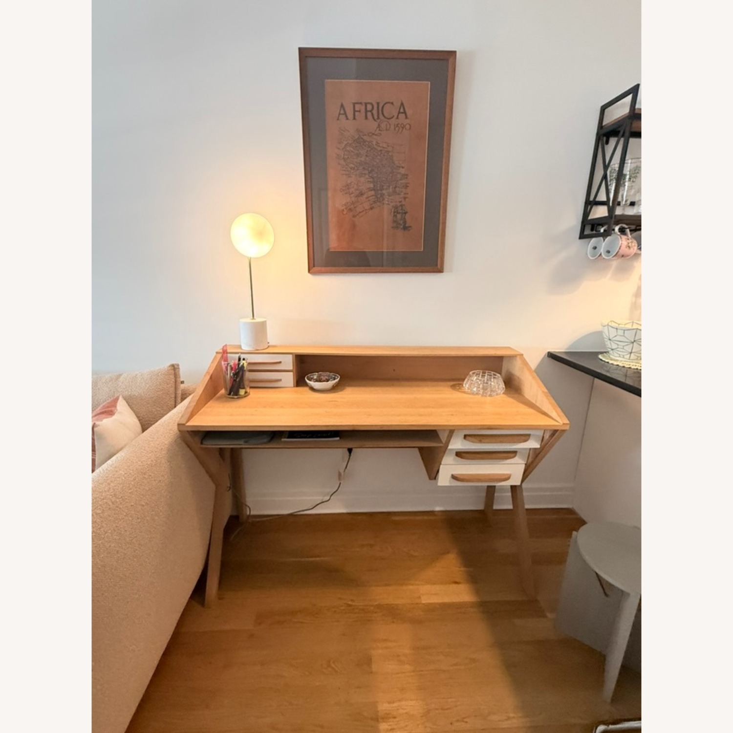 Light Brown Wood Desk - image-1