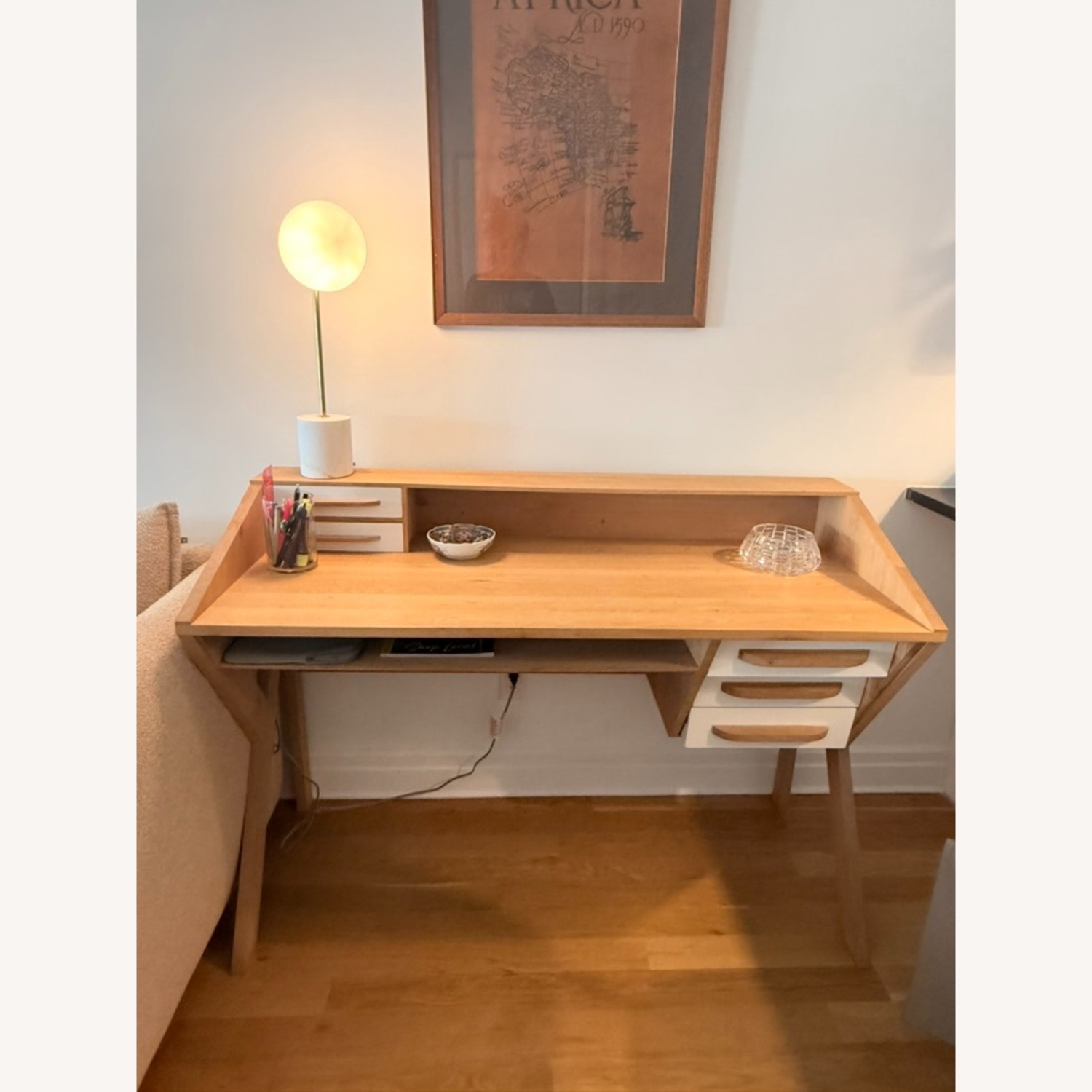 Light Brown Wood Desk - image-3