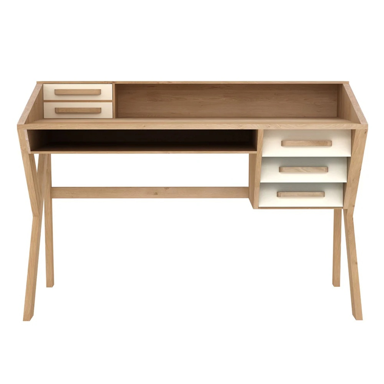 Light Brown Wood Desk - image-4