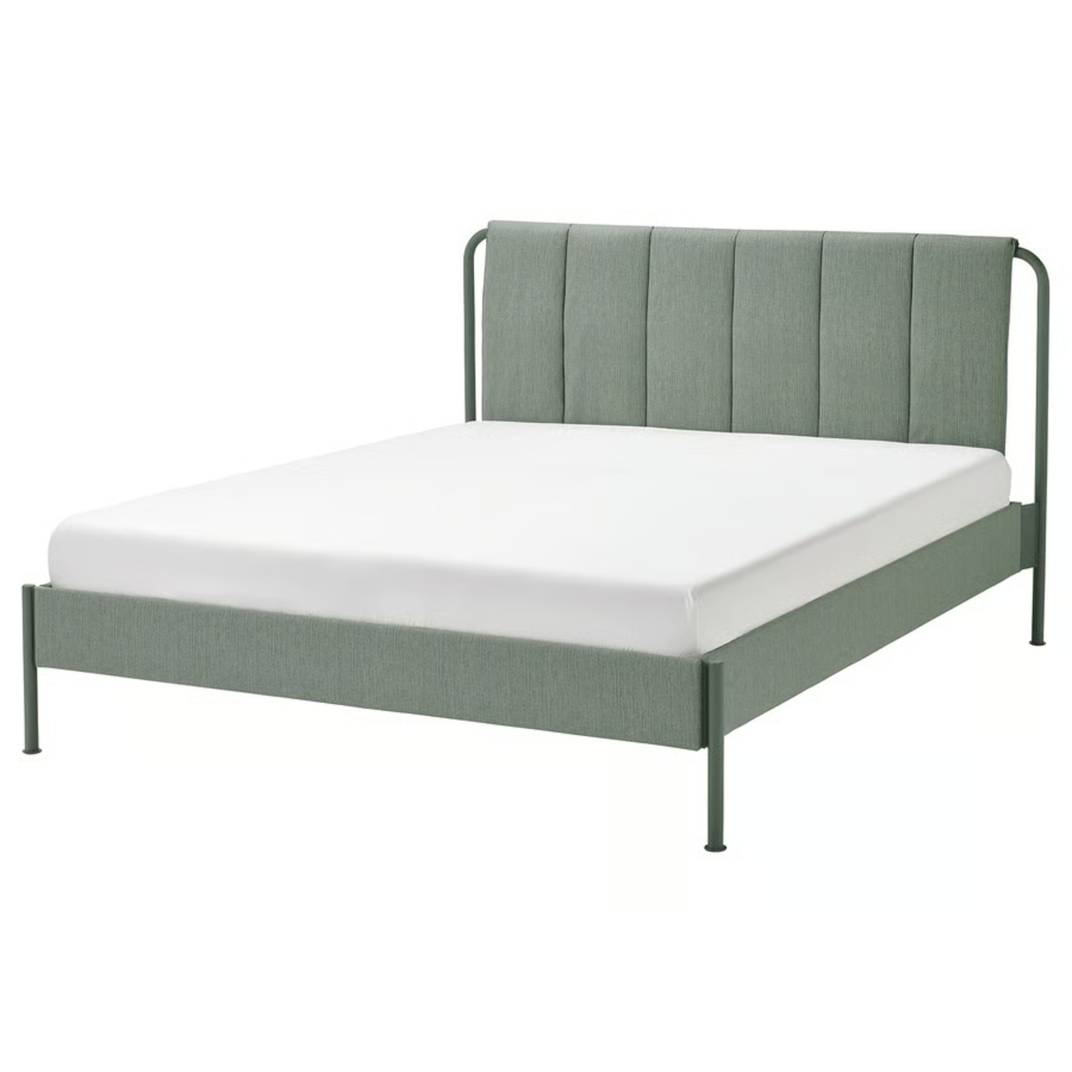 IKEA TÄLLÅSEN Green Fabric Queen Bed - image-7