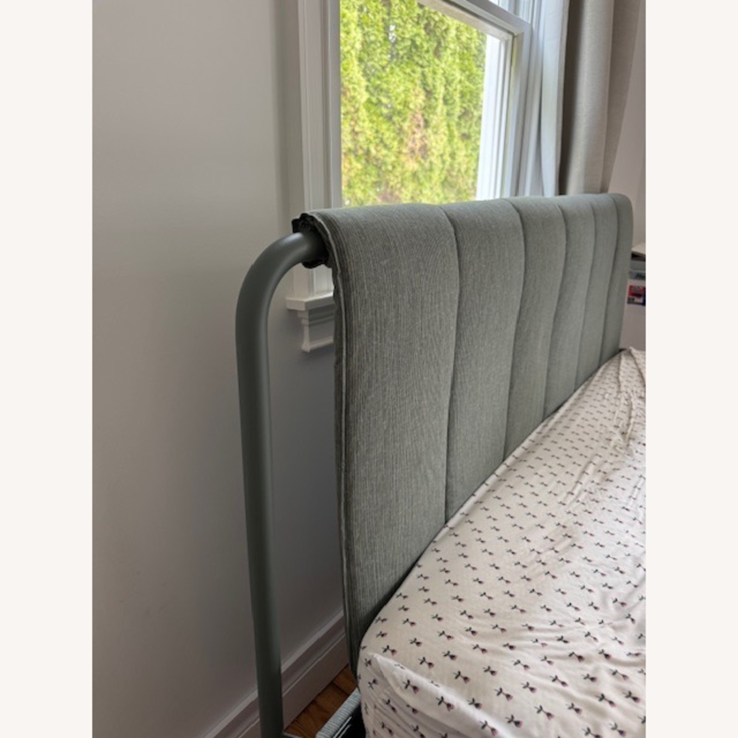 IKEA TÄLLÅSEN Green Fabric Queen Bed - image-3