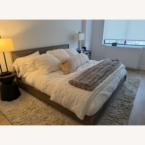 Used Light Gray King Bed for sale on AptDeco