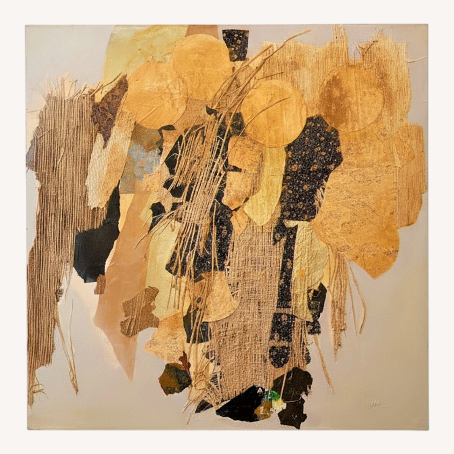 Large Vintage Signed Mixed Media Abstract Textured - image-0