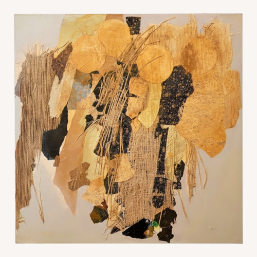 Used Large Vintage Signed Mixed Media Abstract Textured for sale on AptDeco