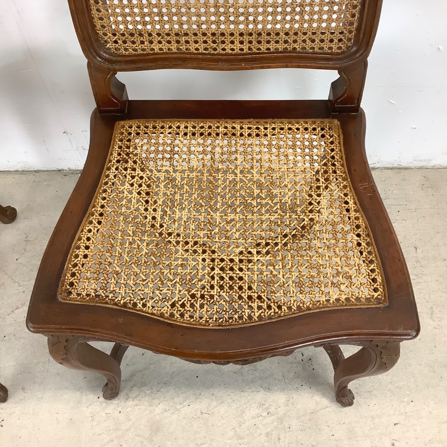 Antique Cane Seat Dining Chairs Set 4 - image-17