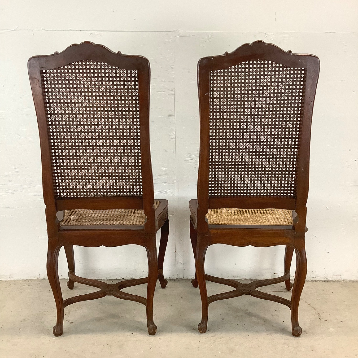 Antique Cane Seat Dining Chairs Set 4 - image-10