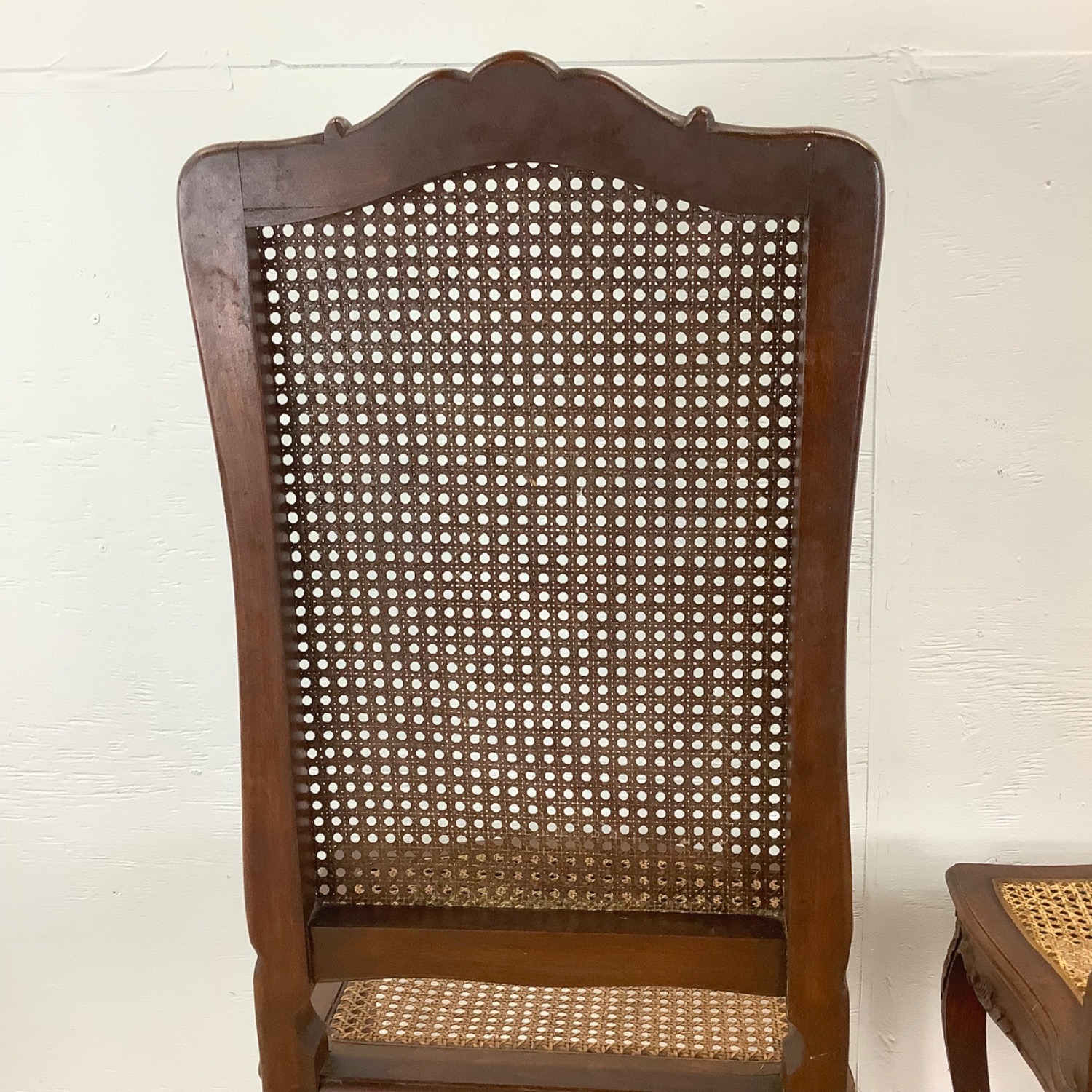 Antique Cane Seat Dining Chairs Set 4 - image-13