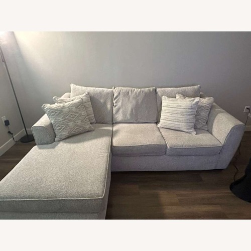 Used Raymour & Flanigan Tatum Natural Fabric Chaise Lounge for sale on AptDeco