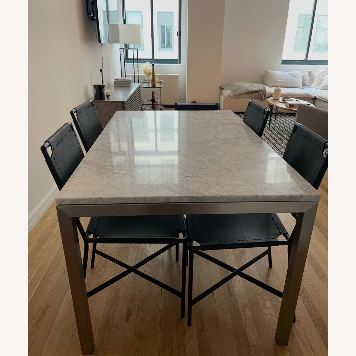 Room & Board Parsons White Marble Dining Table - image-1