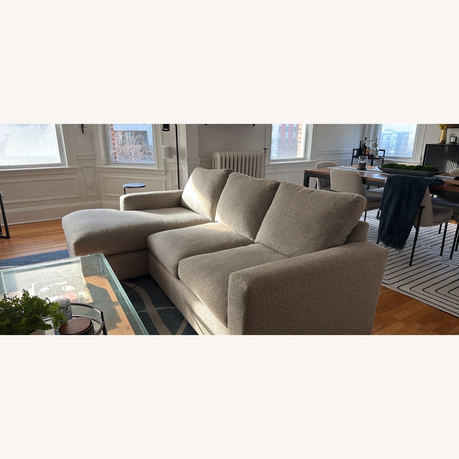 Room & Board Metro L Chaise 94” in Tatum Gray - image-2