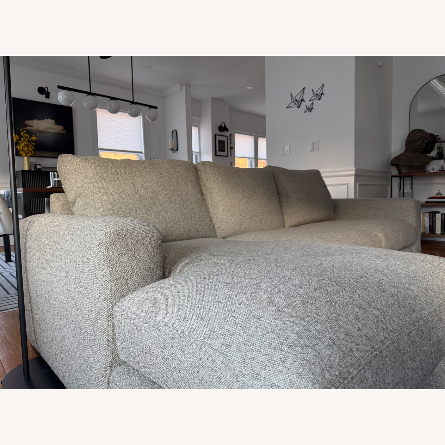 Room & Board Metro L Chaise 94” in Tatum Gray - image-7