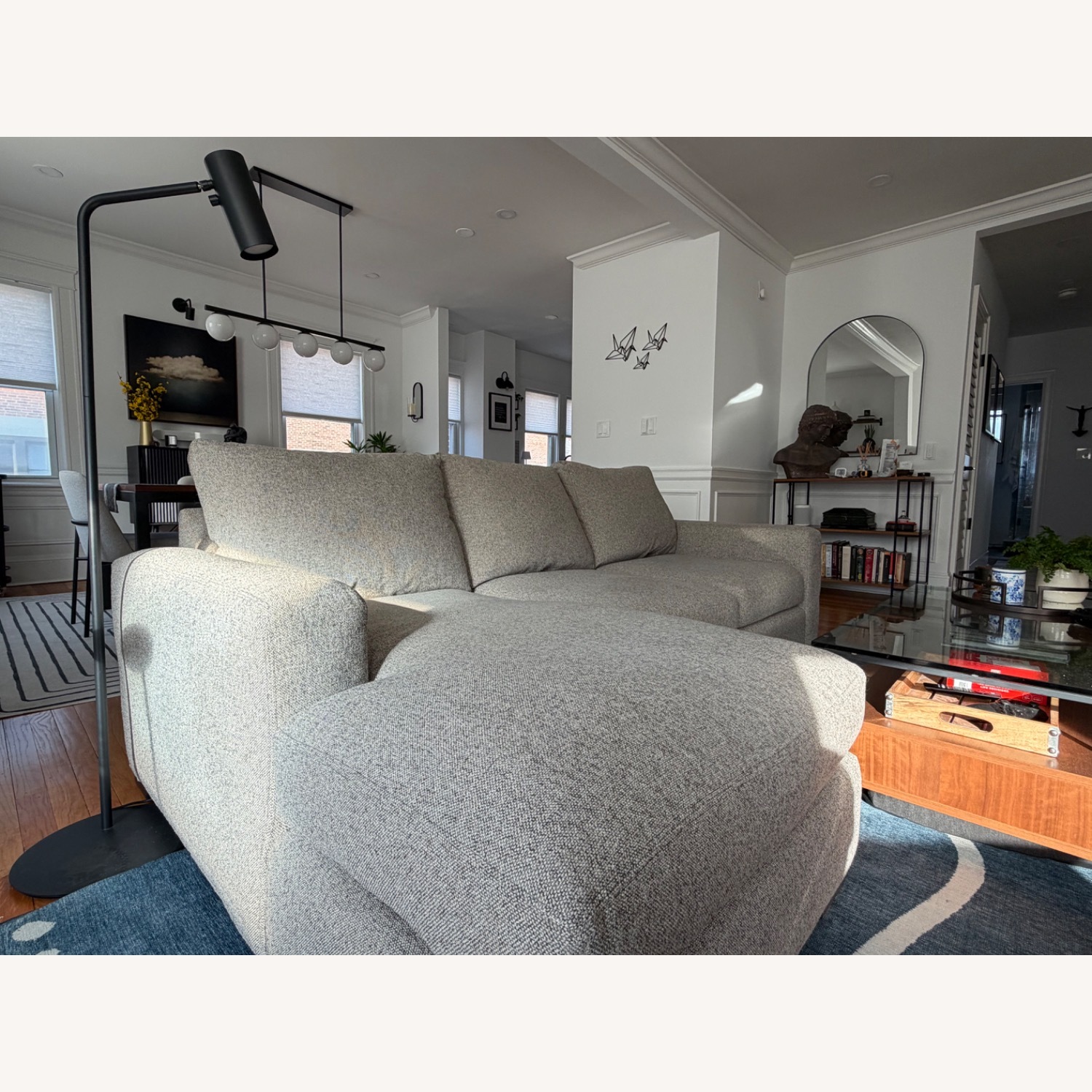 Room & Board Metro L Chaise 94” in Tatum Gray - image-4