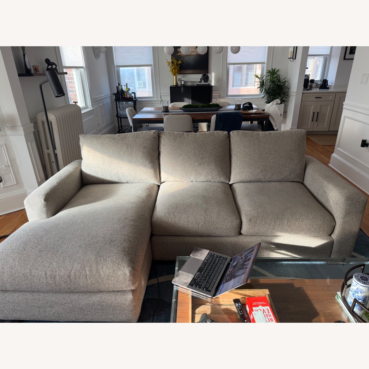 Room & Board Metro L Chaise 94” in Tatum Gray - image-5