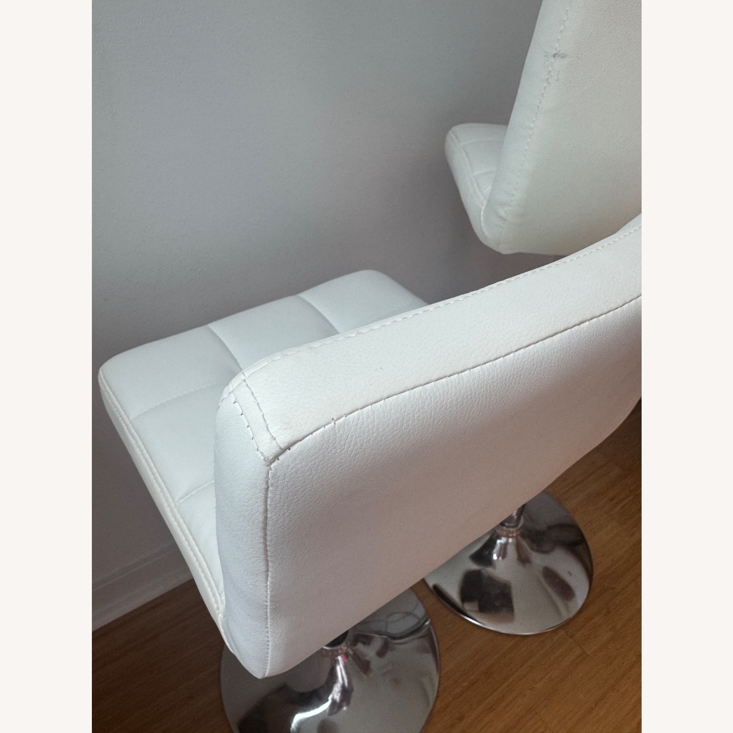 White Faux Leather Stools - image-7