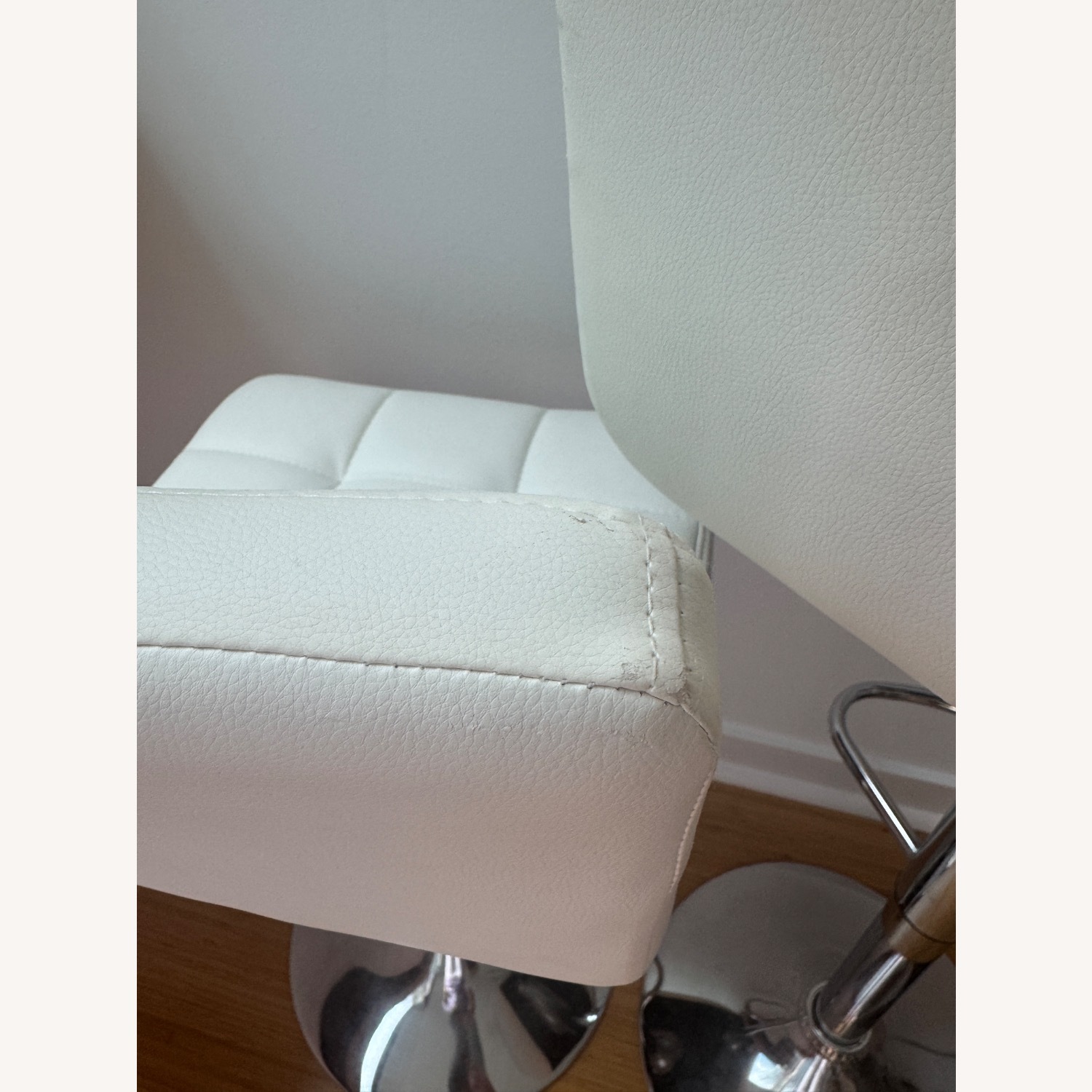 White Faux Leather Stools - image-6