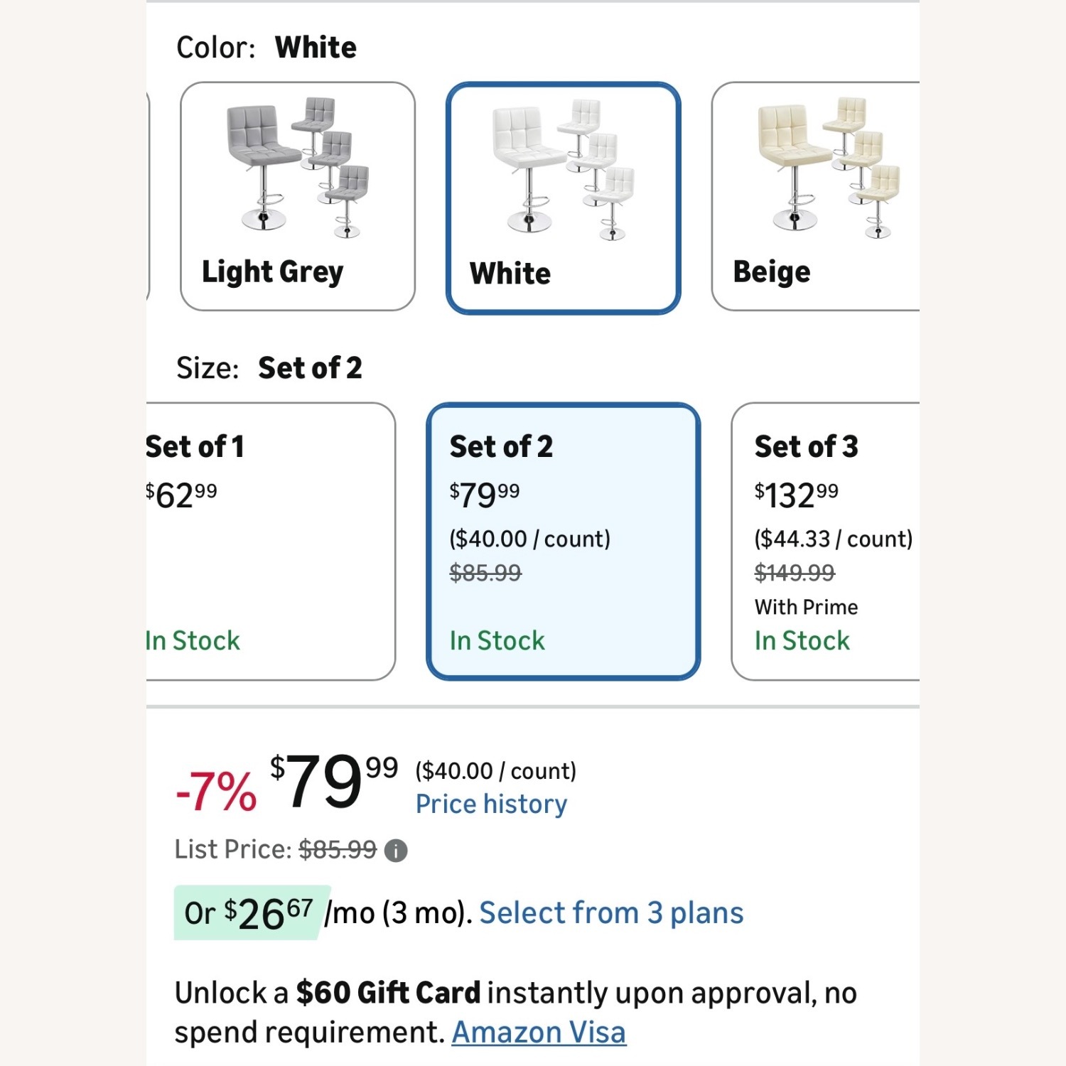 White Faux Leather Stools - image-8