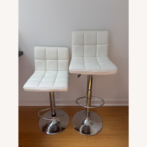 Used White Faux Leather Stools for sale on AptDeco