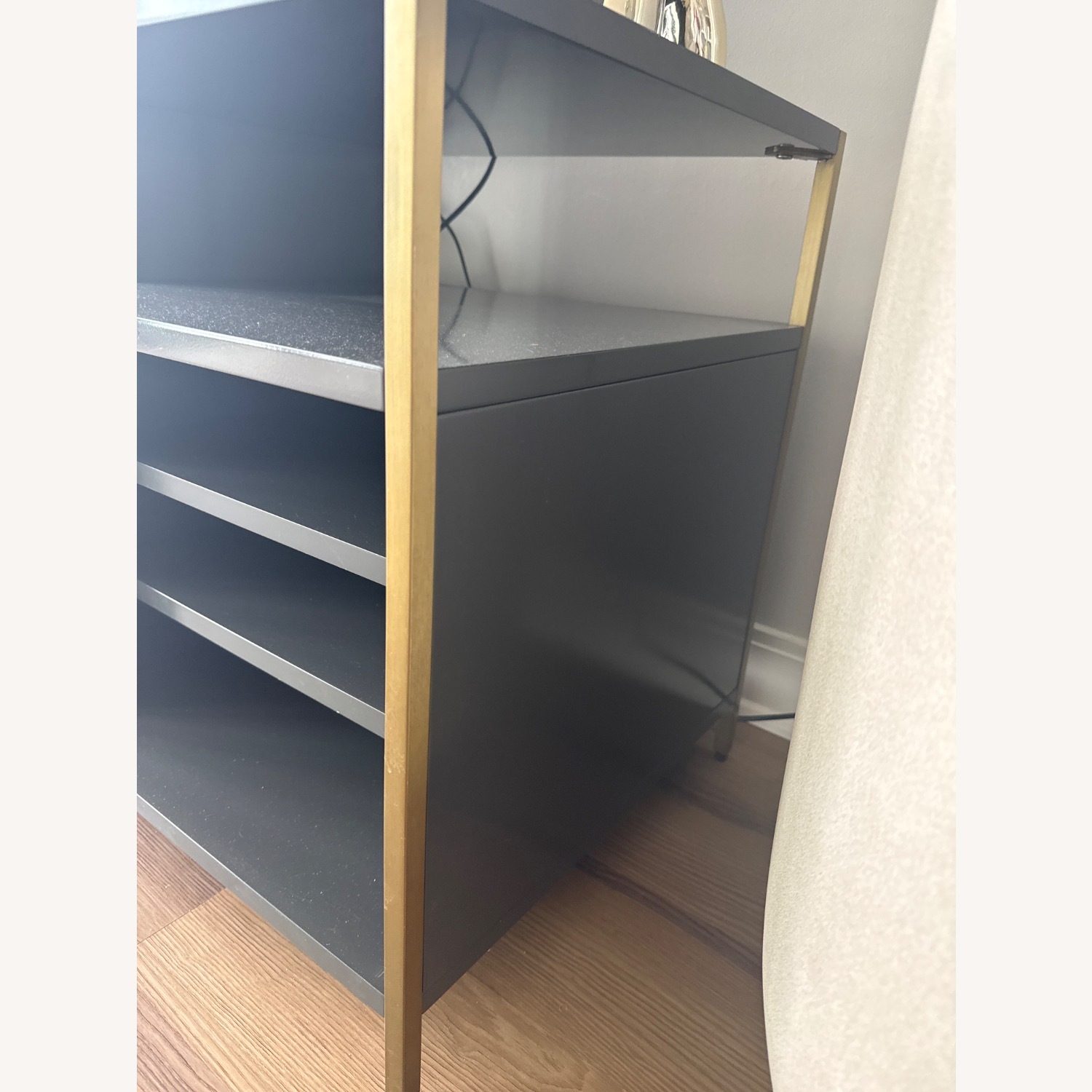 West Elm Zane Dark Gray Lacquer Media Storage - image-3