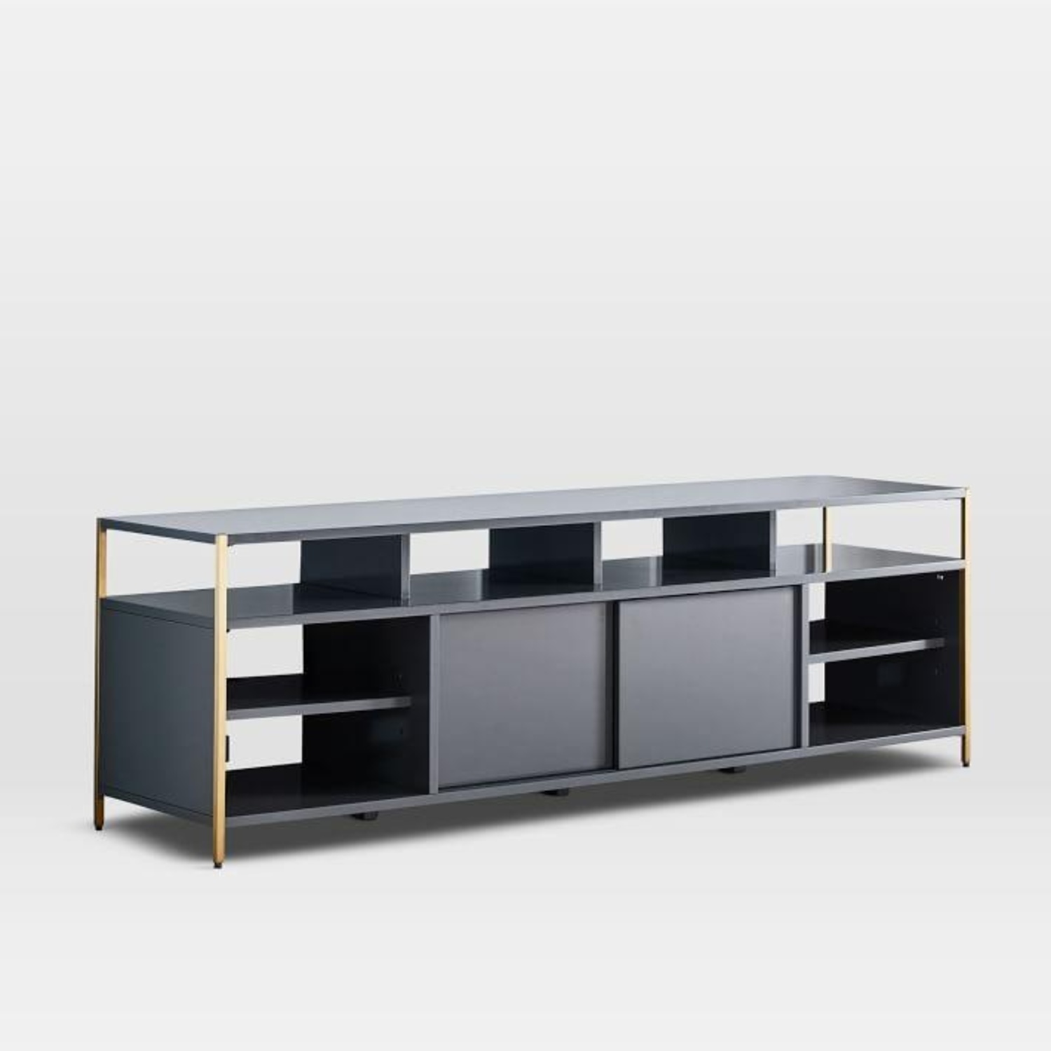 West Elm Zane Dark Gray Lacquer Media Storage - image-4