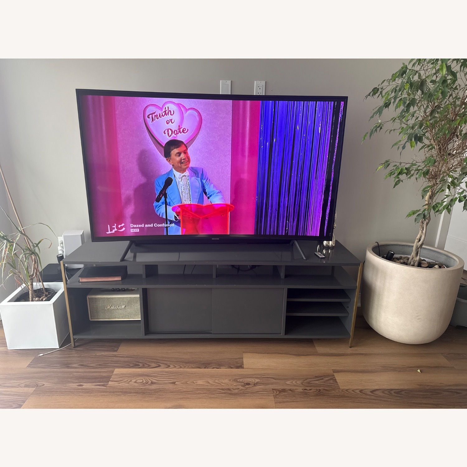 West Elm Zane Dark Gray Lacquer Media Storage - image-1