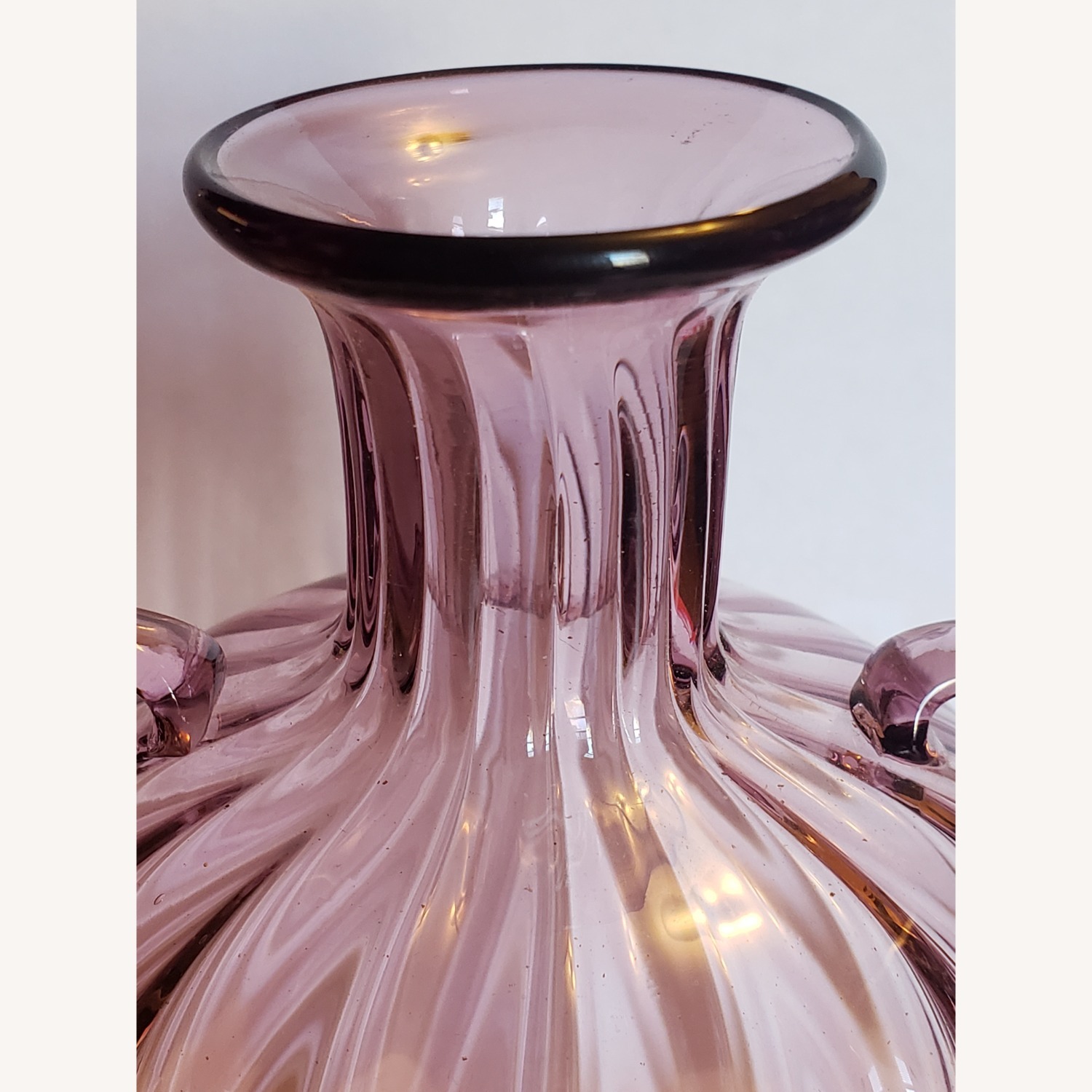 Vintage Murano Soffiato Glass Vase Zecchin - image-5