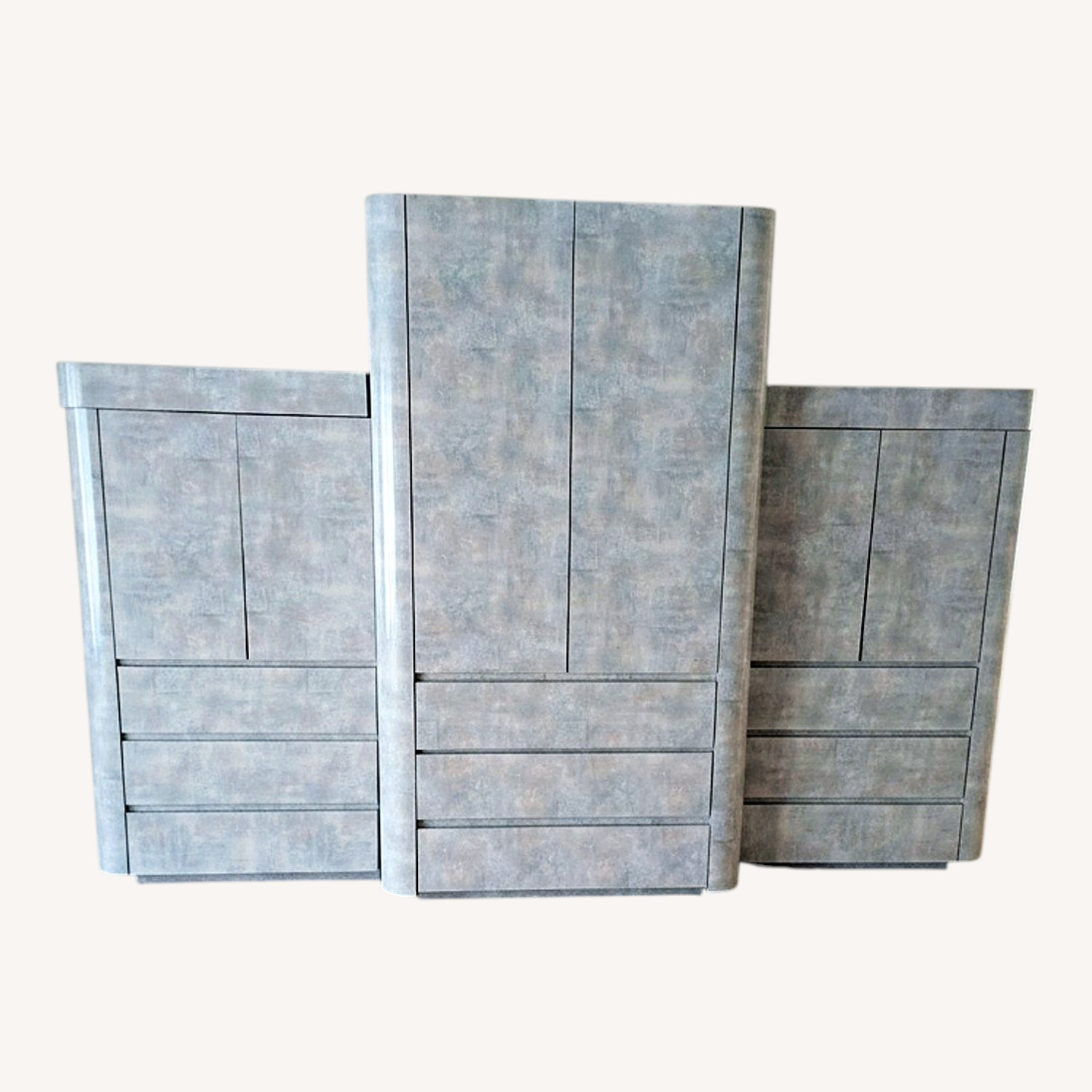 Light Gray Wood Armoire - image-0