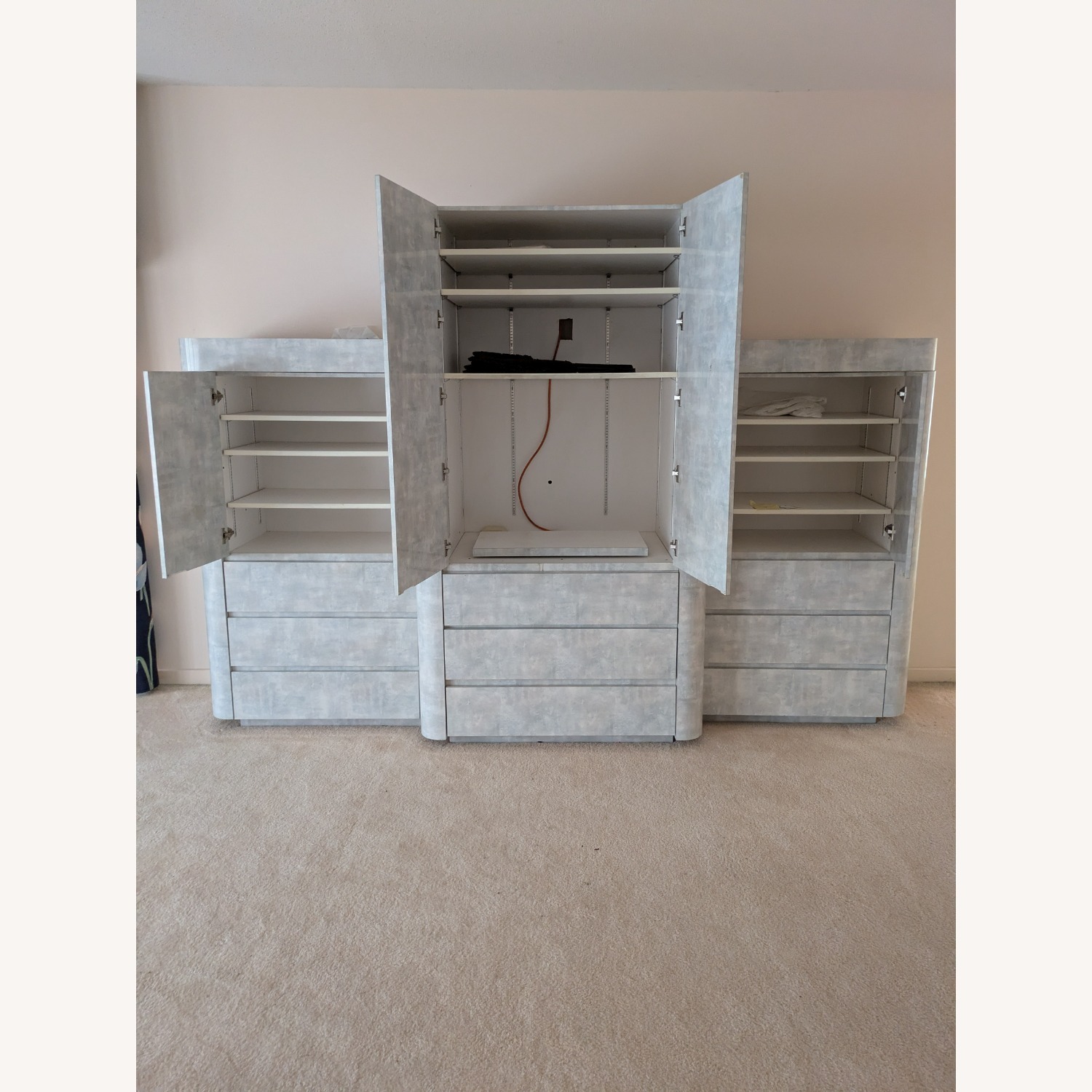 Light Gray Wood Armoire - image-4